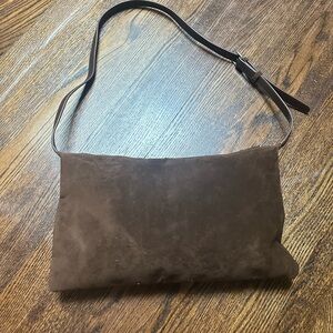 Brown faux Suede Crossbody Bag